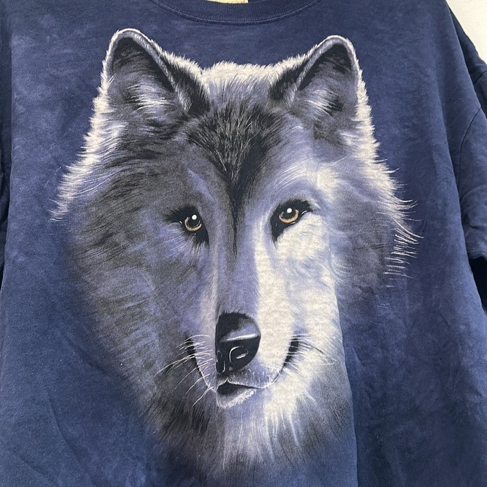 The Mountain Vintage Navy blue Wolf Graphic T-Shirt short sleeve tee large - Picture 4 of 6
